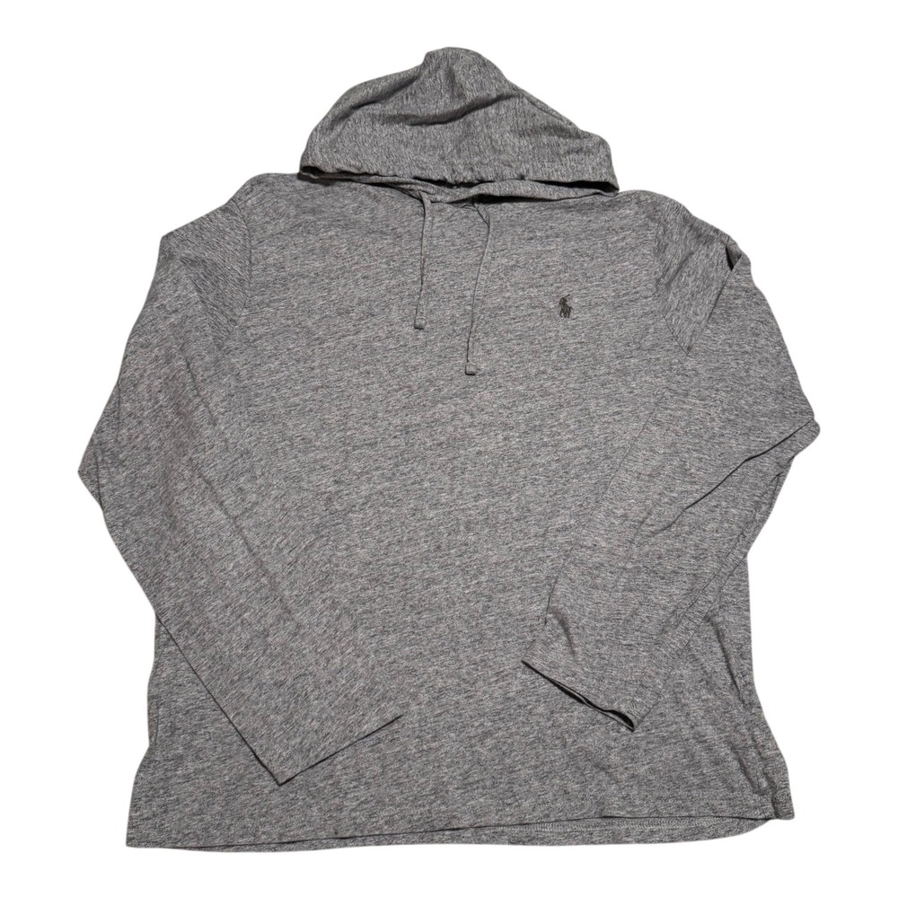 Polo Ralph Lauren 100% Cotton Gray Logo Lightweight Hoodie Men's Large